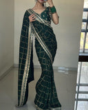 Bandhani print with sequence and zari work saree -Georgette Saree Default Title women's fashion mart