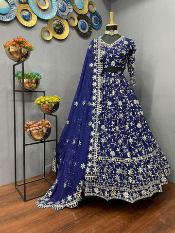 heavy embroidery and sequence work lehenga choli -Lehenga Choli Default Title women's fashion mart