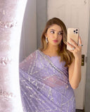 party wear sequence work saree -Georgette Saree Default Title women's fashion mart