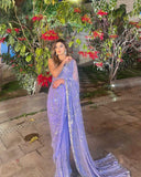 party wear sequence work saree -Georgette Saree Default Title women's fashion mart