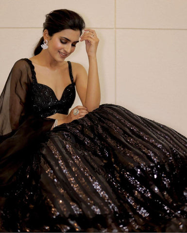 georgette embellished sequence lehenga -Lehenga Choli Default Title women's fashion mart