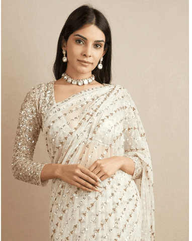 sequence work saree -Georgette Saree Default Title women's fashion mart