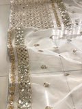 Party wear designer zari sequence soft net saree -Net Saree Gold women's fashion mart