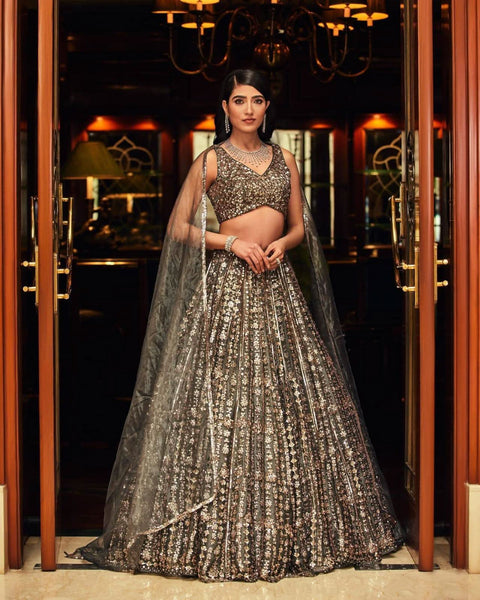 malai satin embellished with lehenga choli -Lehenga Choli Default Title women's fashion mart