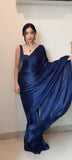 1-Min Satin Ready To Wear Saree With Blouse Piece  women's fashion mart