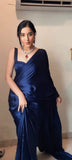 1-Min Satin Ready To Wear Saree With Blouse Piece  women's fashion mart