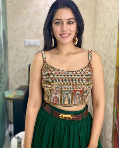 thread and sequence work lehenga choli -Lehenga Choli Default Title women's fashion mart