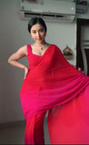 Rani Pink Color 1-Min Georgette Ready To Wear Saree With Blouse Piece -Ready to Wear Saree Default Title women's fashion mart