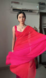 Rani Pink Color 1-Min Georgette Ready To Wear Saree With Blouse Piece -Ready to Wear Saree Default Title women's fashion mart