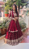 Occasion Wear Maroon Color Beautiful Work Lehenga Choli -DesignerLehenga Default Title women's fashion mart