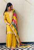 Stylish Embroidery Sequins Work Yellow Color Anarkali Suit  women's fashion mart