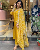 Fantastic Embroidery Sequence Work Yellow Color Anarkali Suit  women's fashion mart