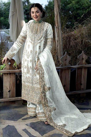 Demanding Embroidery Sequence Work White Color Anarkali Suit  women's fashion mart