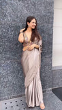 Admiring Japan Satin Chiku Color Saree