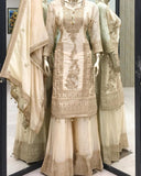 Shining Sequence Work Eid Special White Sharara Suit -ShararaSuit M women's fashion mart