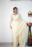 Fantastic Ready To Wear Cream Color Saree