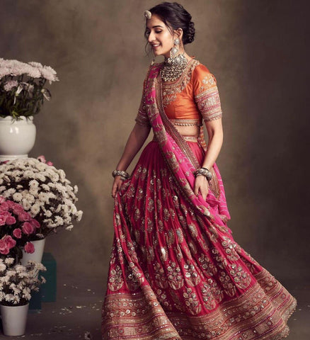 Demanding Sequence Work Pink  Color lehenga choli  women's fashion mart