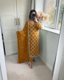 Exclusive Sequences Embroidery Work Mustard Color Anarkali Suit