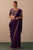Eyes Catching Vichitra Silk Purple Color Saree -saree Default Title women's fashion mart