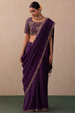 Eyes Catching Vichitra Silk Purple Color Saree -saree Default Title women's fashion mart