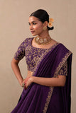 Eyes Catching Vichitra Silk Purple Color Saree -saree Default Title women's fashion mart