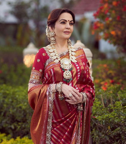 Kanjivaram Rich Pallu And Jacquard Work On All Over The Soft Silk Saree  women's fashion mart