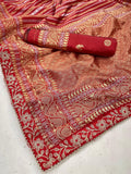 Kanjivaram Rich Pallu And Jacquard Work On All Over The Soft Silk Saree  women's fashion mart