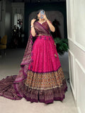 Elegant Bandhej And Ajrakh Printed Silk Lehenga Choli - women's fashion mart