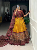 Elegant Bandhej And Ajrakh Printed Silk Lehenga Choli - women's fashion mart