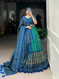Elegant Bandhej And Ajrakh Printed Silk Lehenga Choli - women's fashion mart