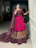 Elegant Bandhej And Ajrakh Printed Silk Lehenga Choli - women's fashion mart