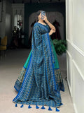 Elegant Bandhej And Ajrakh Printed Silk Lehenga Choli - women's fashion mart