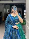 Elegant Bandhej And Ajrakh Printed Silk Lehenga Choli - women's fashion mart