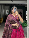 Elegant Bandhej And Ajrakh Printed Silk Lehenga Choli - women's fashion mart