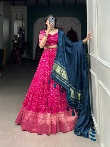 Traditional Zari Weaved Viscos Silk Lehenga Choli - women's fashion mart