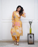 💃Enjoy New Floral Kurta Pant set with amazing lace Work ❤️ (WACD05)  women's fashion mart