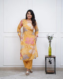 💃Enjoy New Floral Kurta Pant set with amazing lace Work ❤️ (WACD05)  women's fashion mart