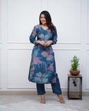 💃Enjoy New Floral Kurta Pant set with amazing lace Work ❤️ (WACD02)  women's fashion mart