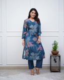 💃Enjoy New Floral Kurta Pant set with amazing lace Work ❤️ (WACD02)  women's fashion mart