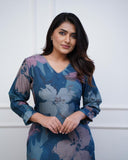 💃Enjoy New Floral Kurta Pant set with amazing lace Work ❤️ (WACD02)  women's fashion mart