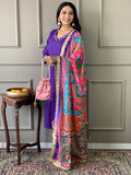 Vibrant Mirror Silk Dupatta Cotton Kurta Set - XXL women's fashion mart