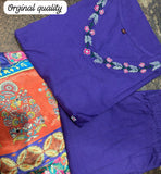 Vibrant Mirror Silk Dupatta Cotton Kurta Set - XXL women's fashion mart