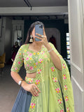 Gorgeous Grey Georgette Sequined Embroidered Lehenga Choli - women's fashion mart