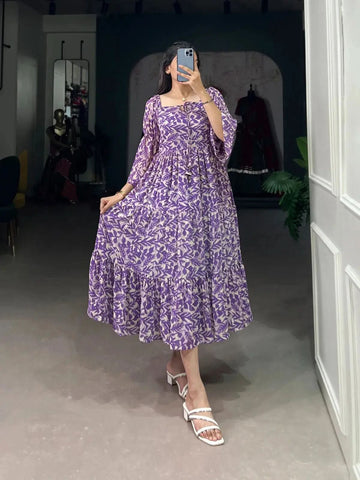 Flawless and Peerless Georgette Printed Party Wear Drees - women's fashion mart
