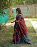 Maroon Kubera Pattu Kanjivaram Silk Saree - Default Title women's fashion mart