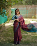 Maroon Kubera Pattu Kanjivaram Silk Saree - Default Title women's fashion mart