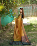 Mustard Yellow Kubera Pattu Kanjivaram Silk Saree - Default Title women's fashion mart
