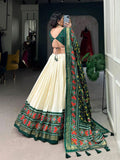 Elegant Tussar Silk Patola Printed Lehenga Choli Set -Lehenga Choli Royal Blue / Semi Stitched women's fashion mart