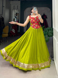 Enchanting Pure Rayon Embbosed Design Lehenga Choli - women's fashion mart