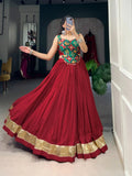Enchanting Pure Rayon Embbosed Design Lehenga Choli - women's fashion mart